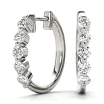 Diamond Shared-Prong Huggie Earrings
