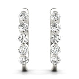 Diamond Shared-Prong Huggie Earrings