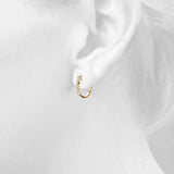 Diamond Shared-Prong Huggie Earrings