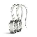 Lab Grown Round Halo Drop Earrings