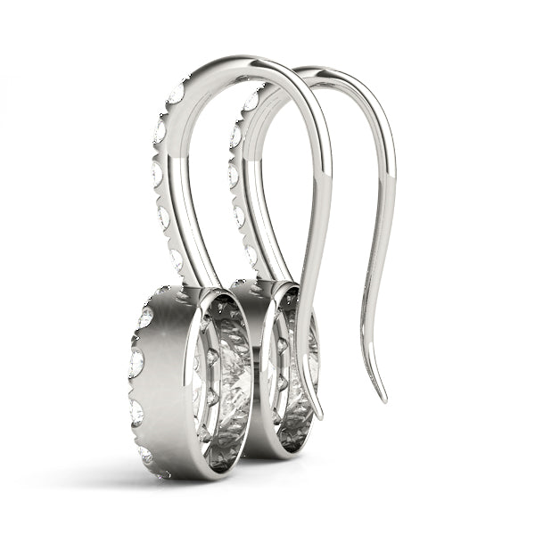 Lab Grown Round Halo Drop Earrings