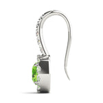Lab Grown Round Halo Drop Earrings