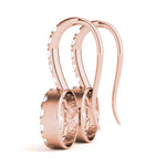 Round Halo Drop Earrings
