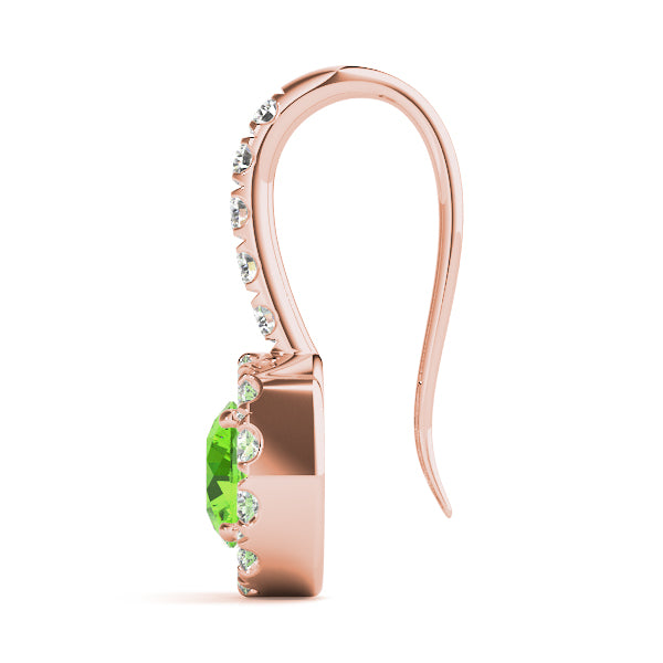 Round Halo Drop Earrings