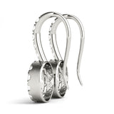 Round Halo Drop Earrings