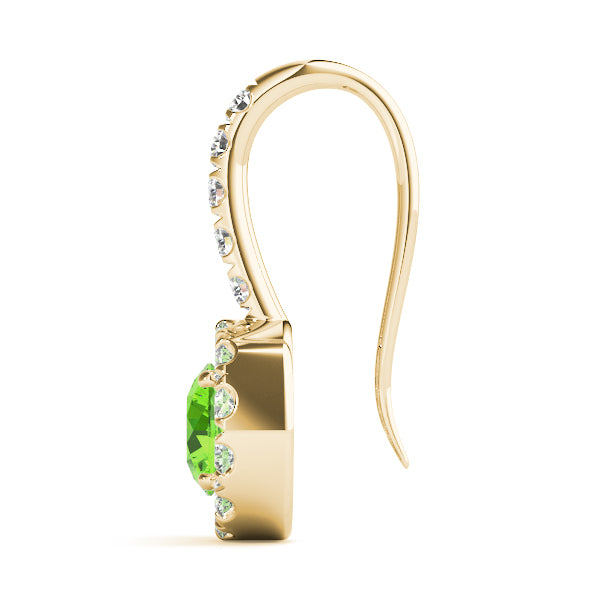 Round Halo Drop Earrings
