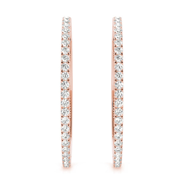 Front Only Round Vault Lock Hoop Earrings