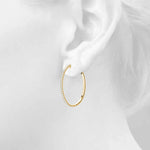 Front Only Round Vault Lock Hoop Earrings