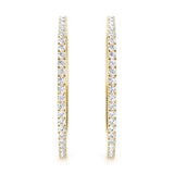 Front Only Round Vault Lock Hoop Earrings