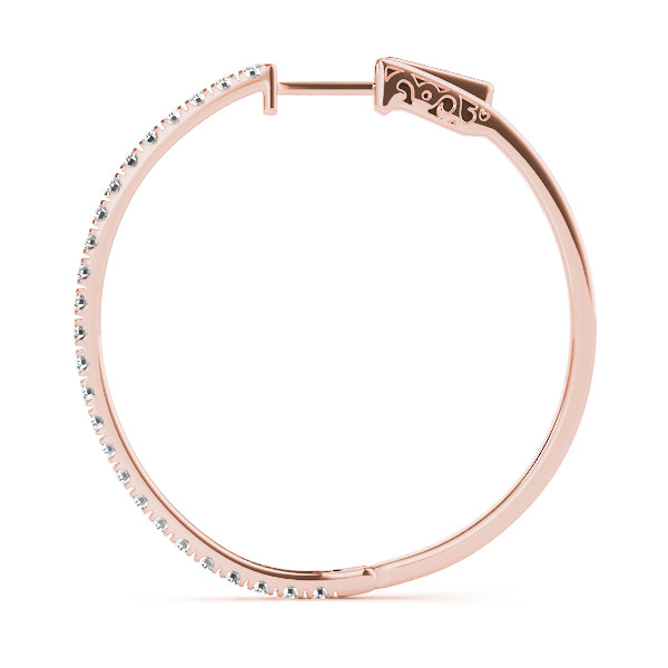 Front Only Round Vault Lock Hoop Earrings