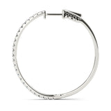 Front Only Round Vault Lock Hoop Earrings