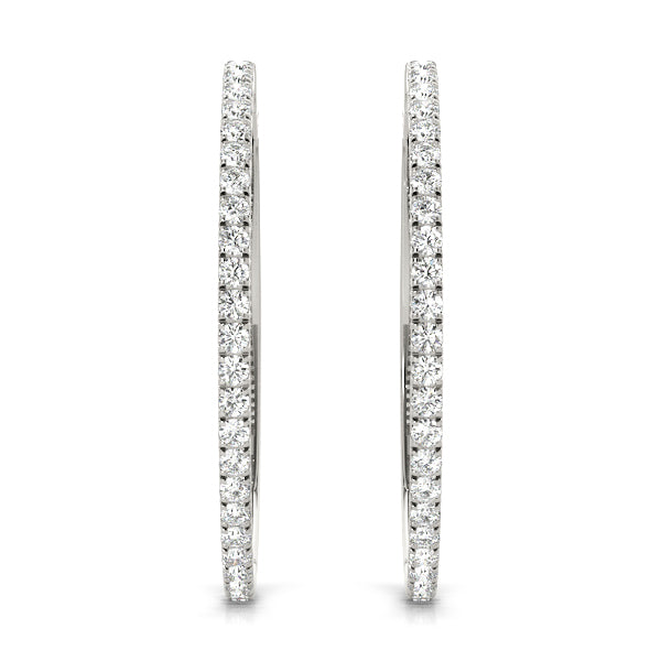 Front Only Round Vault Lock Hoop Earrings