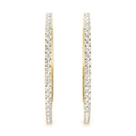 Front Only Round Vault Lock Hoop Earrings