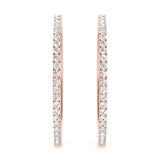 Lab Grown Front Only Round Vault Lock Hoop Earrings