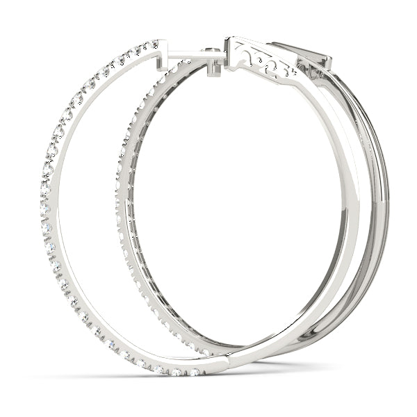 Front Only Round Vault Lock Hoop Earrings