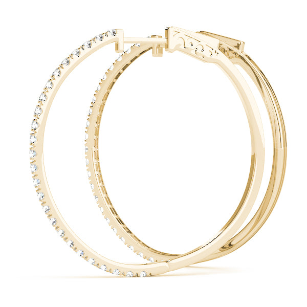 Front Only Round Vault Lock Hoop Earrings