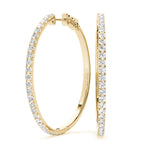 Front Only Round Vault Lock Hoop Earrings