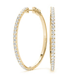 Front Only Round Vault Lock Hoop Earrings