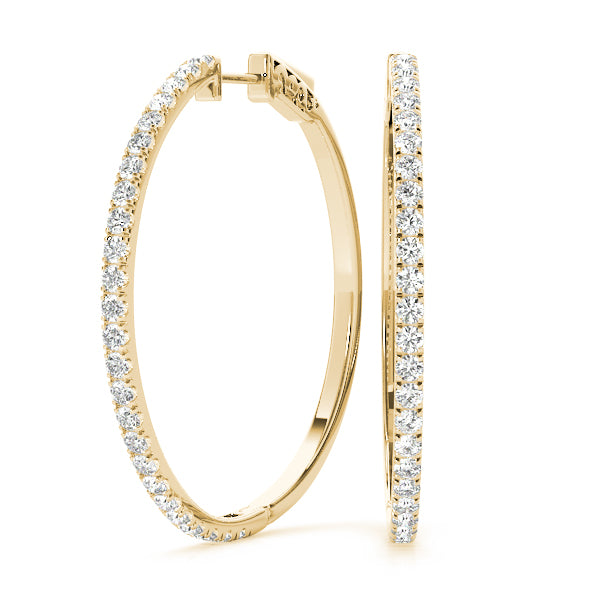 Front Only Round Vault Lock Hoop Earrings