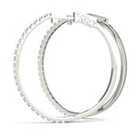 Front Only Round Vault Lock Hoop Earrings