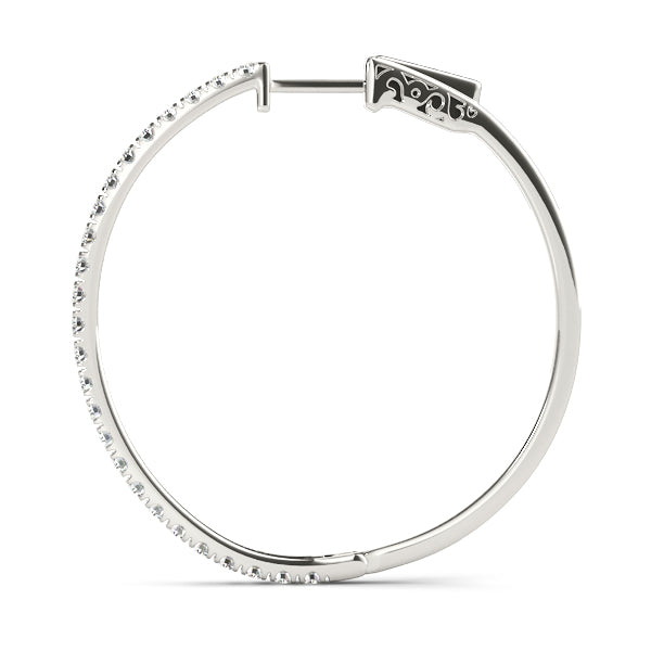Front Only Round Vault Lock Hoop Earrings