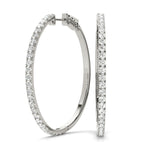 Front Only Round Vault Lock Hoop Earrings