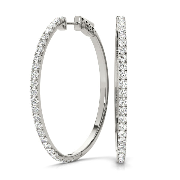 Front Only Round Vault Lock Hoop Earrings