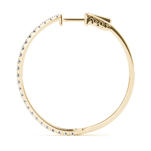 Front Only Round Vault Lock Hoop Earrings