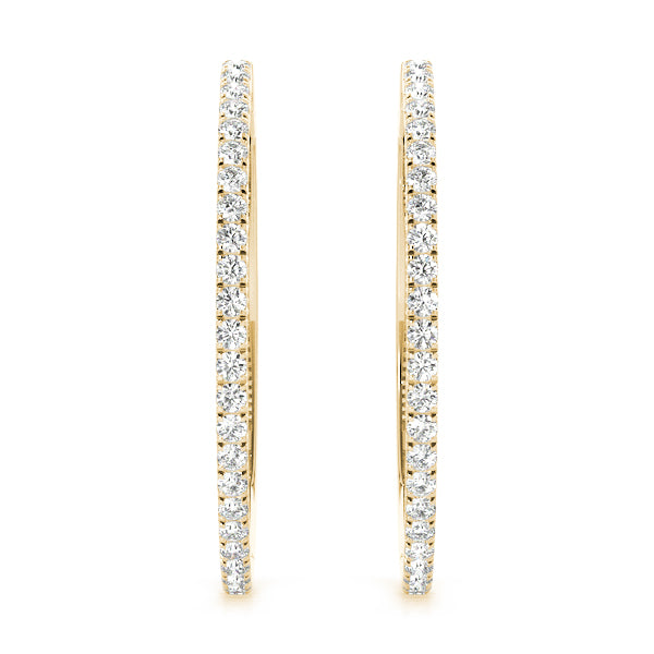 Front Only Round Vault Lock Hoop Earrings