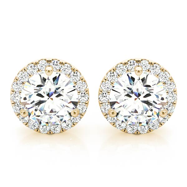 Lab Grown Diamond Round Martini Halo Studs