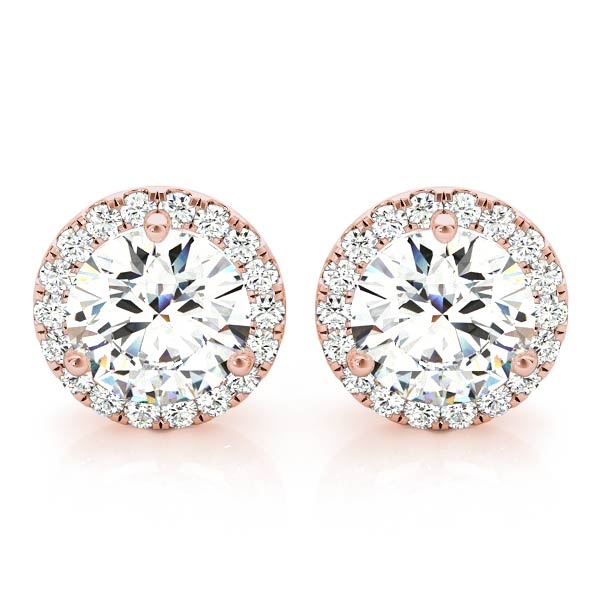 Lab Grown Diamond Round Martini Halo Studs