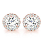 Lab Grown Diamond Round Martini Halo Studs