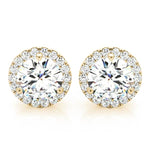 Natural Diamond Round Martini Halo Studs