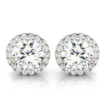 Lab Grown Diamond Round Martini Halo Studs