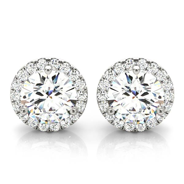 Natural Diamond Round Martini Halo Studs