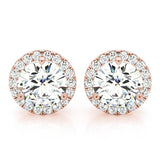Natural Diamond Round Martini Halo Studs