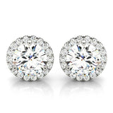 Lab Grown Diamond Round Martini Halo Studs