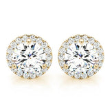 Lab Grown Diamond Round Martini Halo Studs