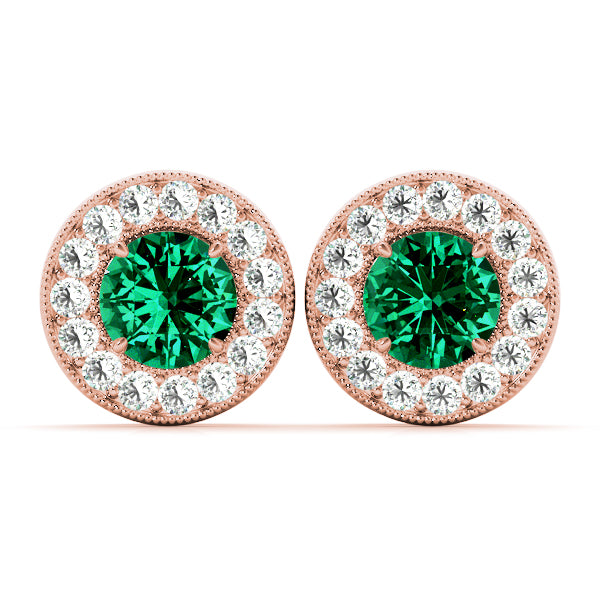 Vintage Inspired Round Halo Studs
