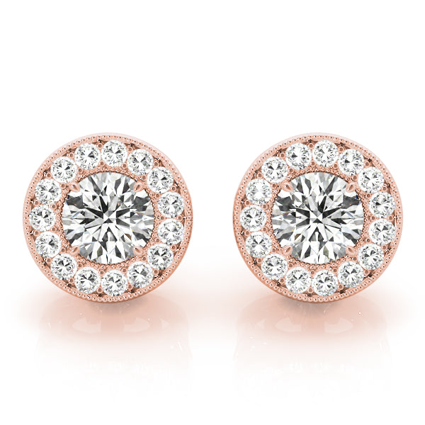 Vintage Inspired Round Halo Studs