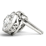 Vintage Inspired Round Halo Studs