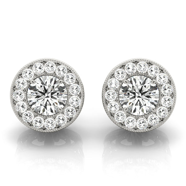 Vintage Inspired Round Halo Studs