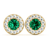 Vintage Inspired Round Halo Studs