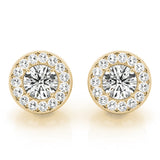 Vintage Inspired Round Halo Studs