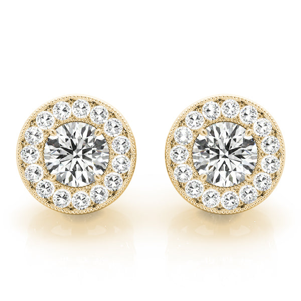 Vintage Inspired Round Halo Studs