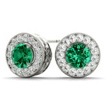 Vintage Inspired Round Halo Studs