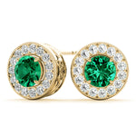 Vintage Inspired Round Halo Studs