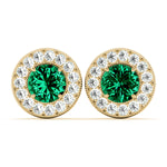 Vintage Inspired Round Halo Studs