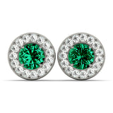 Vintage Inspired Round Halo Studs