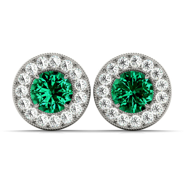 Vintage Inspired Round Halo Studs